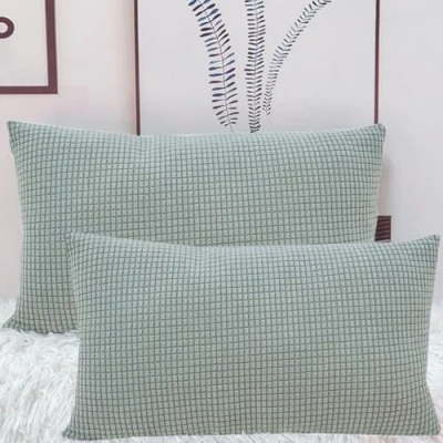Afbeelding van Kussensloop, 50 x 70 cm, rekbaar, 2 stuks, van corduroy, voor bank, huis, woonkamer, slaapkamer, decoratie, (edelgroen, stuks)