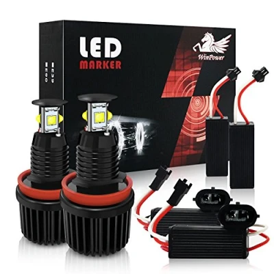 Afbeelding van WinPower H8 40 W LED Angel Eyes koplampen voor auto halogeen ombouwset geen fout Canbus positielichten 6000 K xenon wit 2 stuks