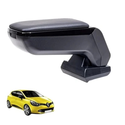 Afbeelding van RATI ARMSTER S Armsteun geschikt voor Renault CLIO 2013 2019 [zwart, veganistisch leer] met opbergruimte die achteraf kan worden geïnstalleerd