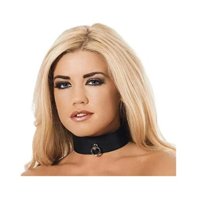 Afbeelding van Rimba Bondage Play Collar met kleine ring 4 cm breed SM