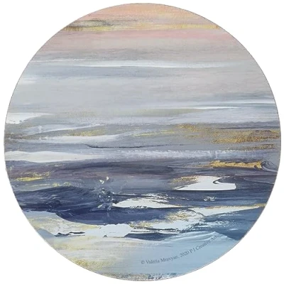 Afbeelding van Creative Tops Rustig bedrukt rond ondersteunde onderzetters, kurk, meerkleurig, 12 x 10,5 5 cm