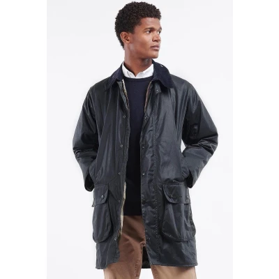 Afbeelding van Barbour Border Wax Jas Blauw maat 52 Heren met Regular fit Pasvorm Katoen Suitable Herenkleding