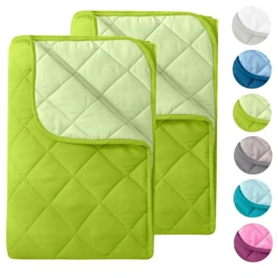 Afbeelding van 2 delig zomerdekbed van microvezel in omkeerbaar ontwerp 135x200 oekotex groen en lichtgroen Kookbestendig 95 licht dekbed I kan zonder hoes gebruikt worden set