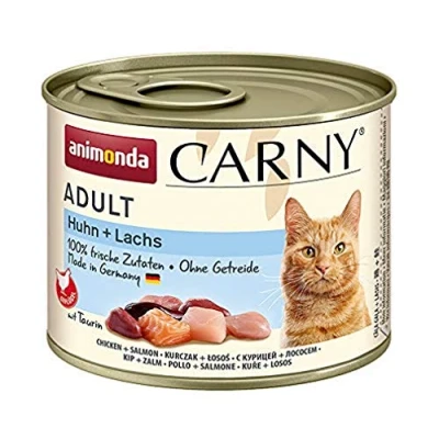 Afbeelding van animonda Carny Natvoer voor volwassen katten, kip + zalm, 6 x 200 g