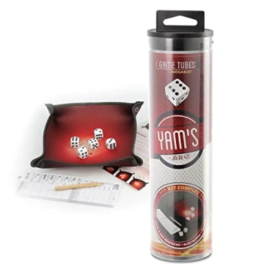Afbeelding van WOGAMAT Game Tubes Yam&#039;s 421 set met dobbelstenen van neopreen + 5 scoreblad en potlood draagbare buis