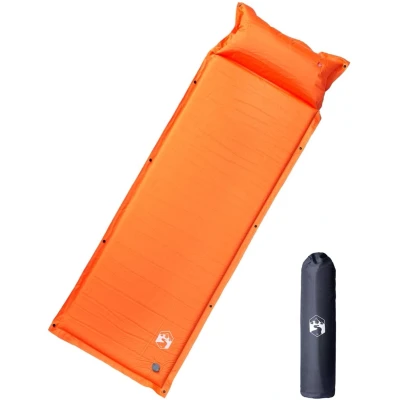 Afbeelding van Kampeermatras met gentegreerd kussen zelfopblazend oranje