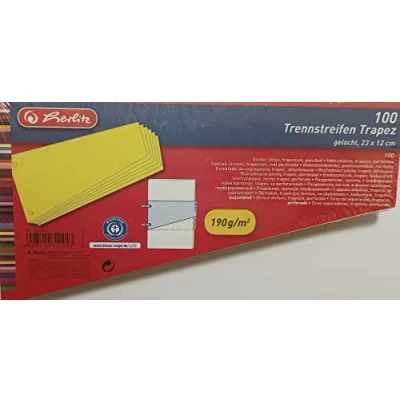 Afbeelding van Herlitz 200 stuks trapeziumstrips 230 x 120 mm geel