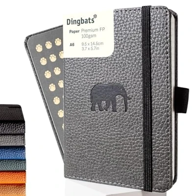 Afbeelding van Dingbats* Wildlife A6 Notitieboek Grey Elephant Lijntjes / Lined