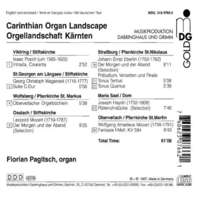 Afbeelding van Florian Pagitsch Carinthian Organ Landscape (CD)