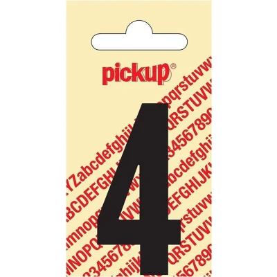 Afbeelding van Plakcijfer Nobel 60 mm zwart 4 Pickup