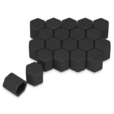Afbeelding van kwmobile 20x moerdoppen voor banden geschikt 17 mm wielmoeren moeren Set van 20 wielmoerkapjes In zwart