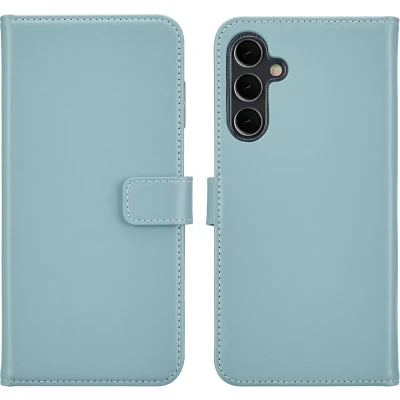 Afbeelding van Selencia Hoesje Geschikt voor Samsung Galaxy A16 (5G) Met Pasjeshouder Echt Lederen Bookcase lichtblauw