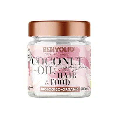 Afbeelding van BENVOLIO kokosolie voor biologisch haar Total Body Food 200 ml Haarmasker en hittebescherming Droog krullend levensmiddelen lichaam