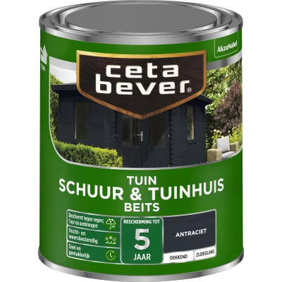 Afbeelding van Ceta Bever Dekkend Tuinbeits Schuur &amp; Tuinhuis Antraciet 0,75 liter Blanke lak Beits