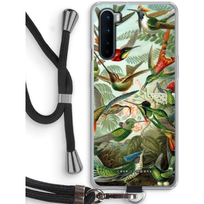 Afbeelding van Case Company® hoesje met Koord geschikt voor OnePlus Nord Haeckel Trochilidae Telefoonhoesje Zwart Bescherming aan alle Kanten en Over de Schermrand