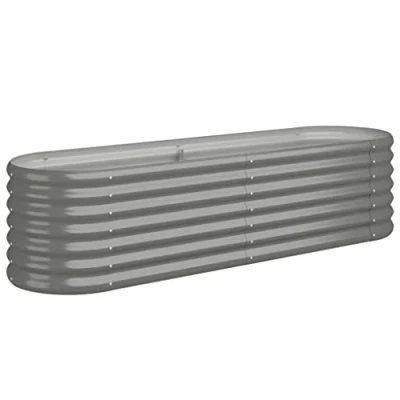 Afbeelding van Plantenbak 152x40x36 cm gepoedercoat staal grijs