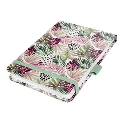 Afbeelding van SIGEL JN354 Jolie notitieblok, mintroze, Fever jungle, A6+, hardcover, 79 vellen, FSC gecertificeerd