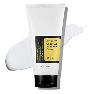 Afbeelding van COSRX Advanced Snail 92 All in One Cream, 7,05 oz (grote maat), dagelijkse vochtinbrengende gel voor het gezicht met slakkenmucine afscheiding droge, acnegevoelige en gevoelige huid, 200 g