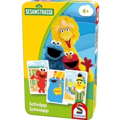 Afbeelding van Schmidt Spiele 51452 Sesamstraat Sesame Snipp Snap, Reis spel, Neem me mee in een metalen doos met spel