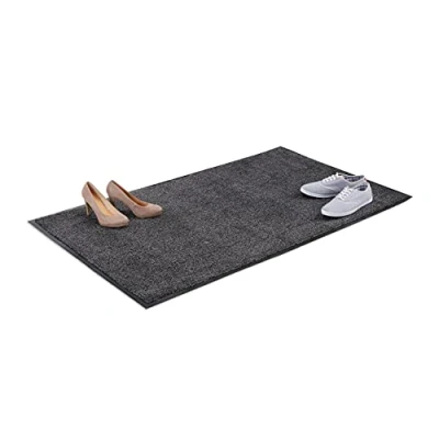 Afbeelding van Relaxdays schoonloopmat grijs deurmat binnen droogloopmat voetmat extra dun 90x150cm