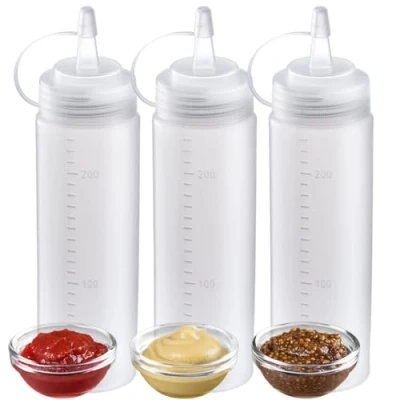 Afbeelding van Westmark Knijpfles, nauwkeurige dosering en schone vulling van stabiele flessen met mayo, BBQ saus andere vloeistoffen, hygiënisch, BPA vrij, 240 ml