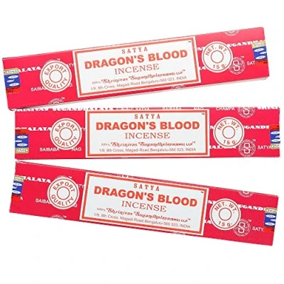 Afbeelding van Satya Nag Champa wierookstokjes Drakenbloed Rood, 3 verpakkingen