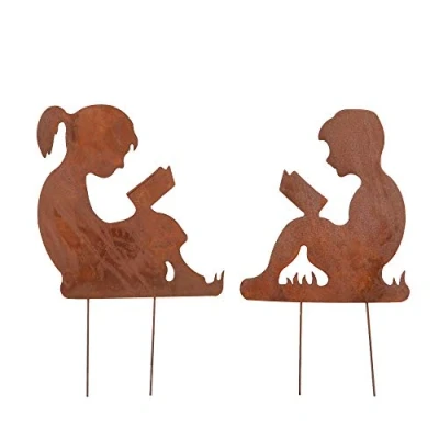 Afbeelding van UNUS Set van 2 tuinfiguren voor jongens en meisjes (klein)