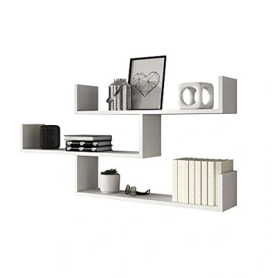 Afbeelding van Selsey CASSI Wandrek/zwevend rek (wit, 3 niveaus)