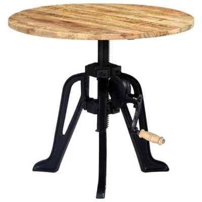 Afbeelding van vidaXL Bijzettafel 60x(46 63) cm massief mangohout en gietijzer