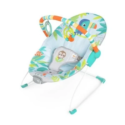 Image de Bright Starts Transat Bébé Toucan, Vibrations Apaisantes, Arche D&#039;Éveil Avec Jouets Interactifs
