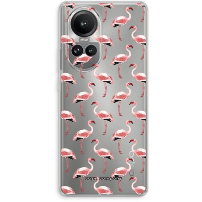 Afbeelding van Case Company® hoesje geschikt voor Oppo Reno 10 Pro Flamingo Soft Cover Telefoonhoesje Bescherming aan alle Kanten en Schermrand