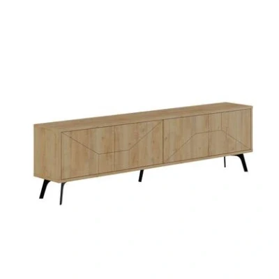 Afbeelding van Emob TV meubel Woody Fashion Eiken Afwerking Breedte 100% Melamine Gecoat 180cm