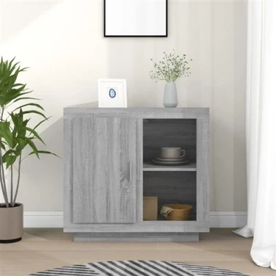 Afbeelding van vidaXL Dressoir 80x40x75 cm grijs sonoma eikenkleurig