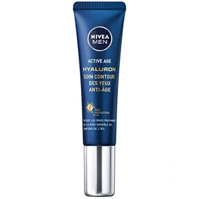 Afbeelding van NIVEA MEN Anti aging oogverzorging (1 x 15 ml), hydraterende oogomrandingsverzorging met hyaluronzuur, gezichtsverzorging tegen rimpels, voor mannen