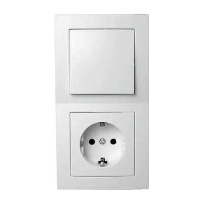 Afbeelding van MC POWER Flair wandcontactdoos en schakelaarset 2 stopcontacten 3 stuks mat wit