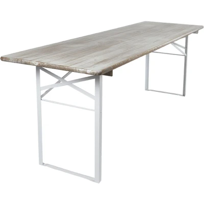 Afbeelding van MaximaVida inklapbare picknicktafel Berlijn 200 x 70 cm whitewash FSC hout