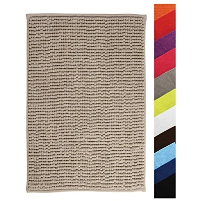 Afbeelding van MSV Badkamerkleed/badmat/toilet voor op de vloer beige 60 x 90 cm microvezel anti slip