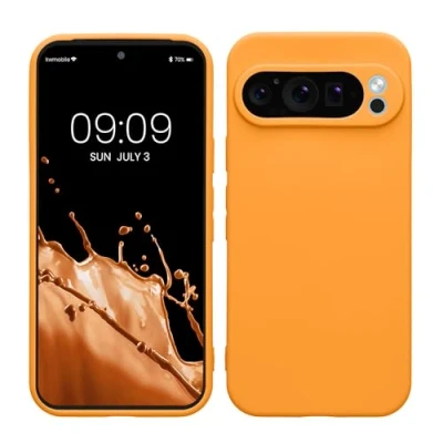 Afbeelding van kwmobile telefoonhoesje geschikt voor Google Pixel 9 Pro Hoesje smartphone Precisie camera uitsnede In fruitig oranje