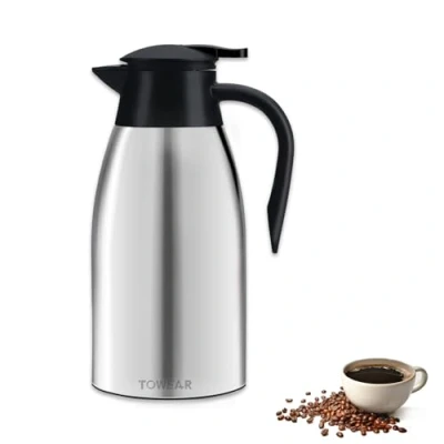 Afbeelding van Thermoskan van roestvrij staal, dubbelwandig, vacuüm geïsoleerd, voor sap, melk, thee, 2 liter