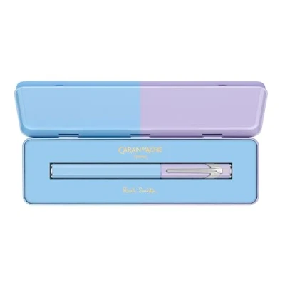 Afbeelding van Caran D&#039;ache 849 PAUL SMITH Sky Blue &amp; Lavender Purple Vulpen Fijn