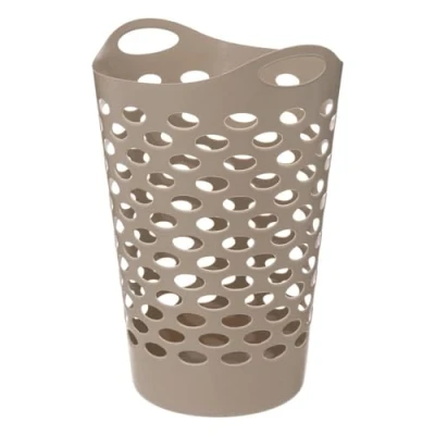 Afbeelding van 5Five Flexibele wasmand/opbergmand rond beige 60 liter D41 x H66 cm