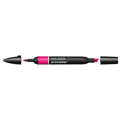 Afbeelding van Winsor &amp; Newton ProMarker 0203359 professionele markeerstiften, 2 fijne en brede punten, voor tekeningen, design lay out, magenta