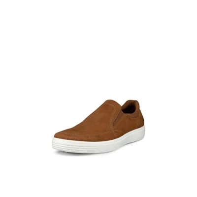 Afbeelding van ECCO leren heren instappers cognac wit Maat 44 Uitneembare zool