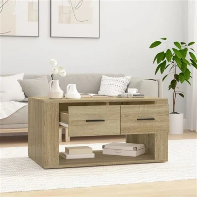 Afbeelding van vidaXL Salontafel 80x50x40 cm bewerkt hout sonoma eikenkleurig