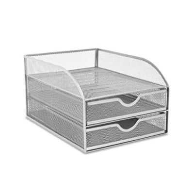 Afbeelding van OSCO Wiremesh papieren map met 2 laden, zilverkleurig