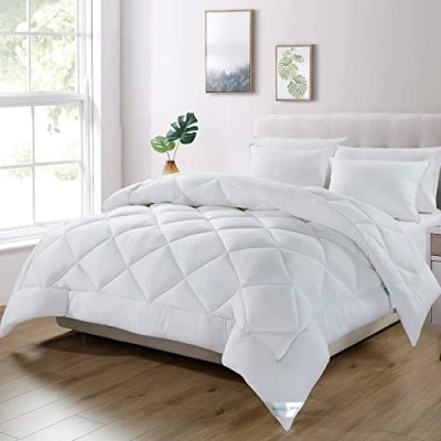 Afbeelding van Dekbed 135x200 cm vierseizoenendekbed 4 seizoenen, quilt 300gsm microvezel 135x200cm, super zachte deken slaapdeken ademend 135 x 200, wit