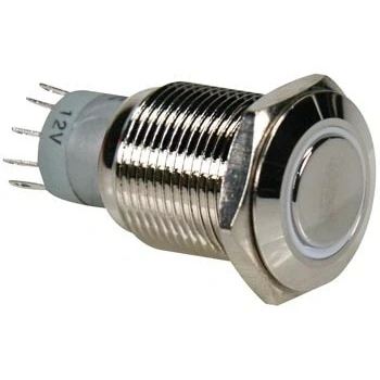 Afbeelding van Ronde Metalen Schakelaar Spdt 1No 1Nc Witte Ring