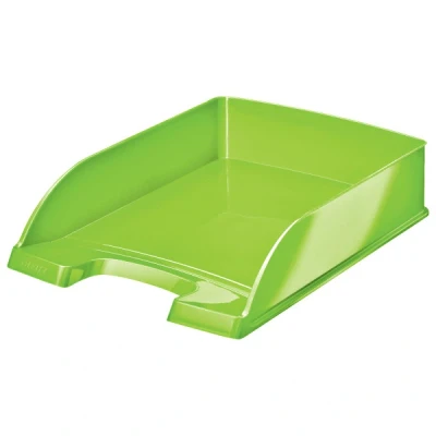 Image de leitz corbeille à courrier plus wow, a4, polystyrène, vert noir
