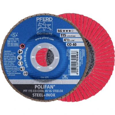 Afbeelding van PFERD 67660415 PFF 115 CO COOL 40 SG STEELOX Lamellenschijf Diameter mm Boordiameter 22.23 Aluminium legering, Legering op nikkelbasis, Superlegeringen