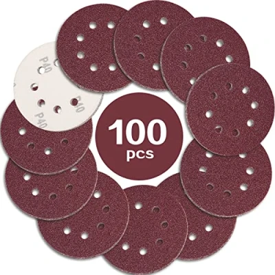 Afbeelding van STEBRUAM 100 stuks vellen 125 mm Sanding Disc Hook and Loop 40 Grit 8 Gaten Ronde Zandschijven voor Eccentric Sander